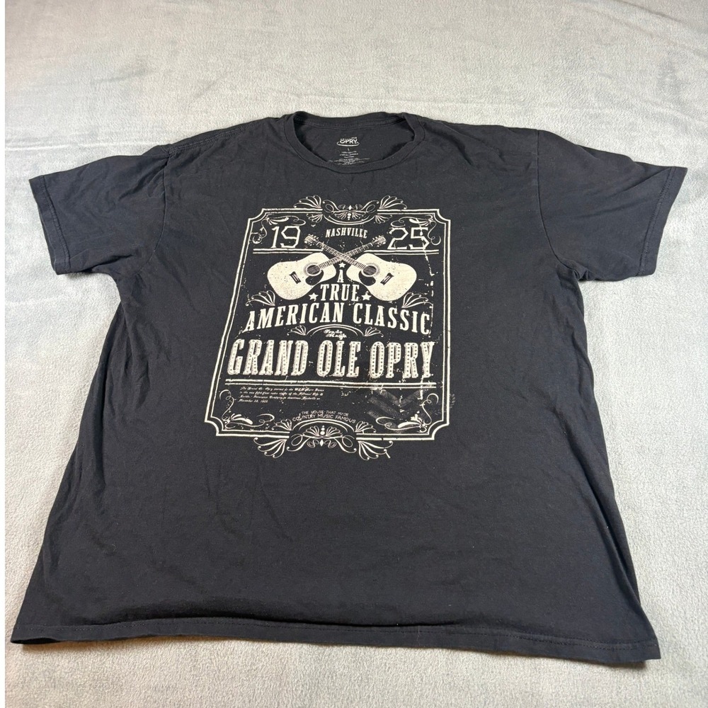 Grand Ole Opry Nashville TN Graphic T-Shirt Mens Large Black Cotton Studded Logo